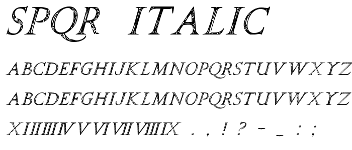 SPQR Italic font